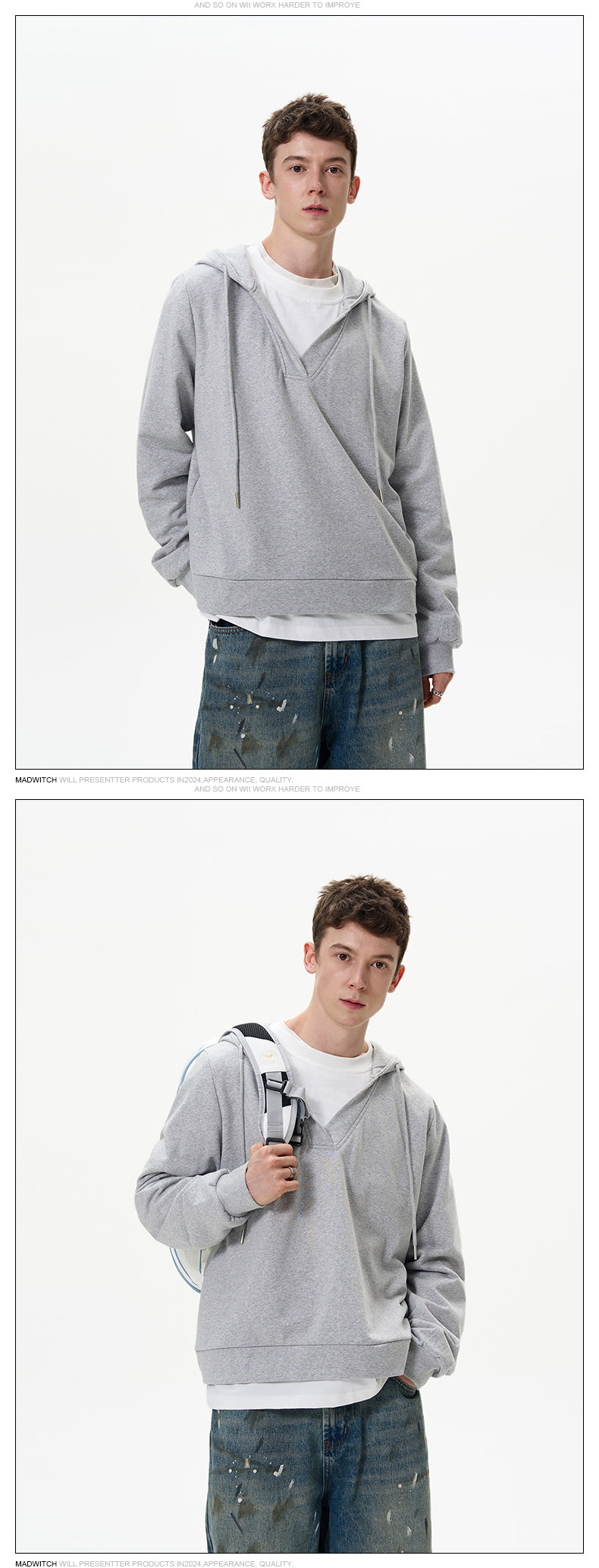 MADWITCH SIMPLE HOODED SWEATSHIRT #27226-