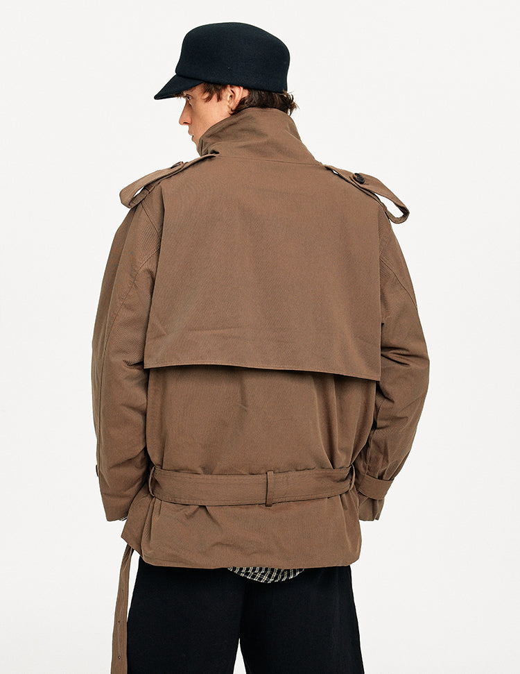 MADWITCH DOUBLE BREASTED STAND COLLAR COAT #BM434