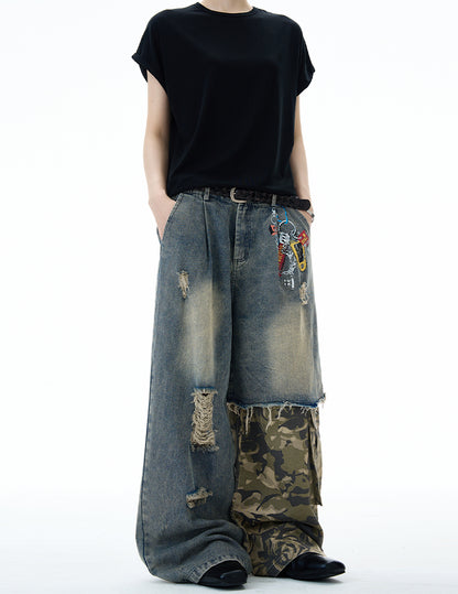 MADWITCH PATCHWORK VINTAGE DENIM #RK08
