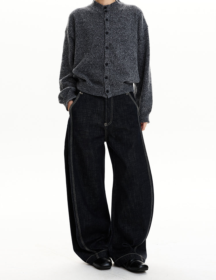 MADWIT RAW DENIM DECONSTRUCTED WIDE JEANS #GPC9781