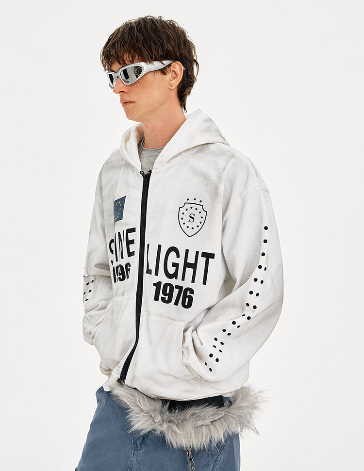 MADWITCH VINTAGE HOODED SWEATSHIRT LETTER PRINT #AW25169