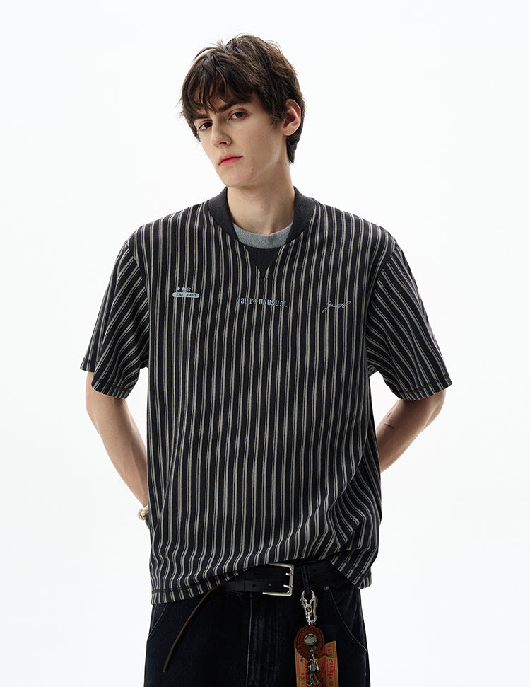 MADWITCH VINTAGE STRIPED TEE #X006
