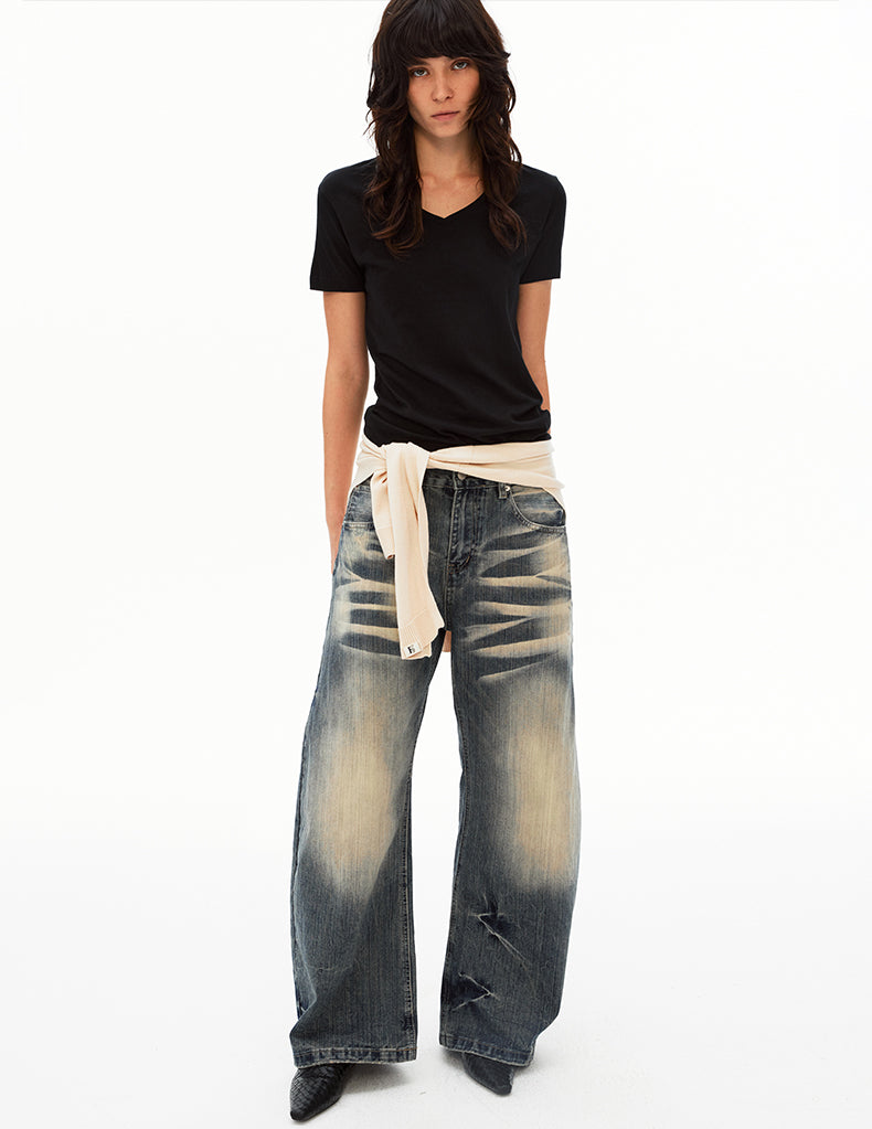 MADWIT VINTAGE WHISKER JEANS #G6898