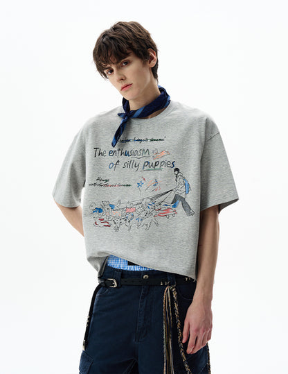 MADWITCH FUN PRINT CREWNECK TEE #880320