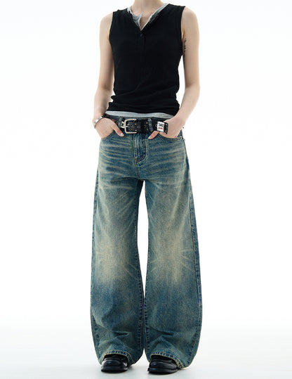 MADWITCH UNISEX HIGH STREET WASHED DENIM JEANS #GP5517