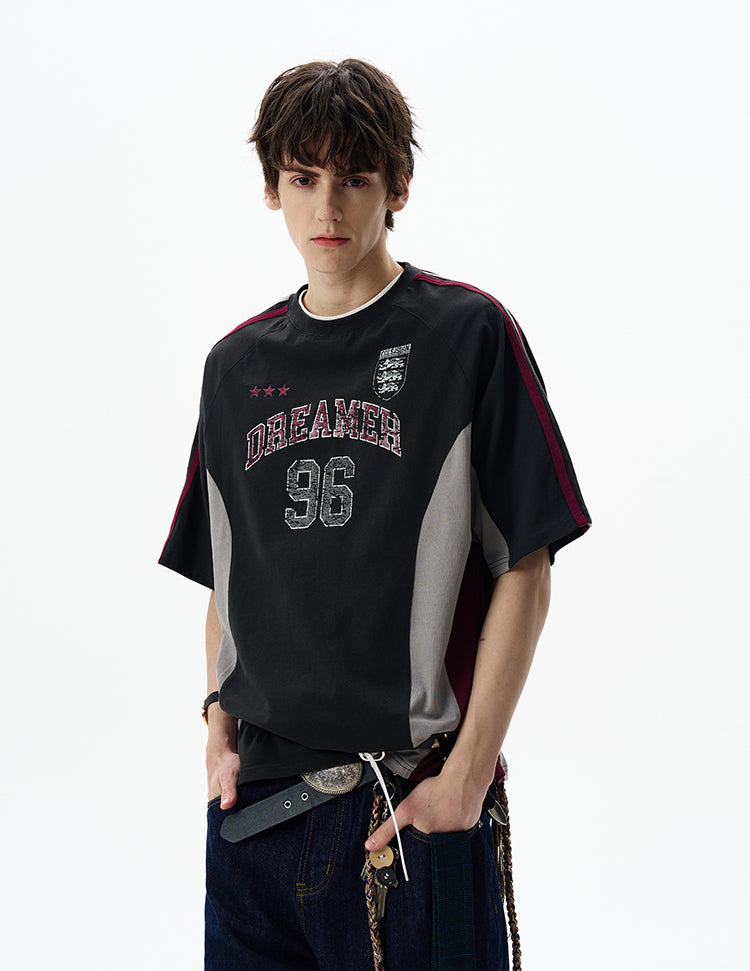 MADWITCH VINTAGE LETTER PRINT TEE #990559