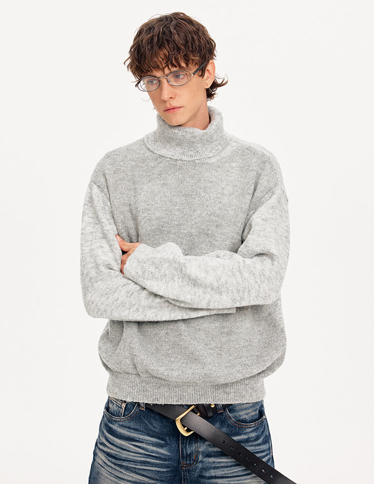 MADWITCH WOOL BLEND STAND COLLAR SWEATER #72672