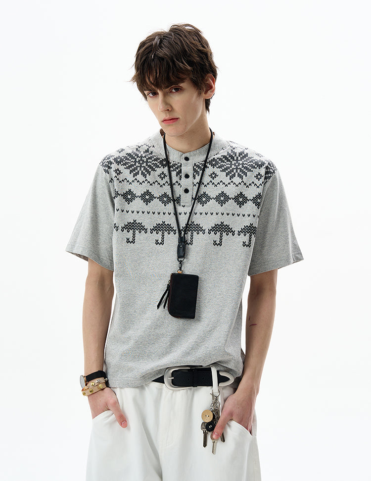 MADWITCH FAIR ISLE COTTON TEE #27351
