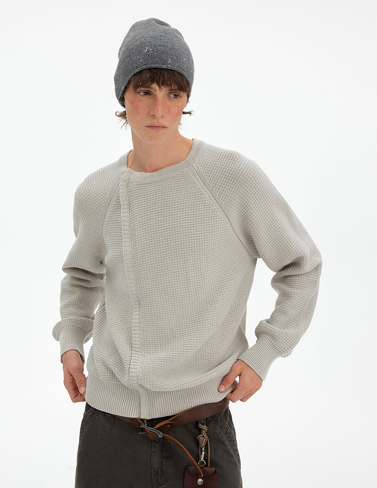 MADWITCH RETRO PATCHWORK CREW SWEATER #YH25011