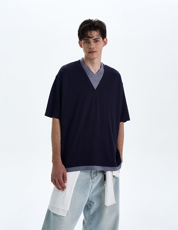 MADWITCH VINTAGE V-NECK TEE #180330