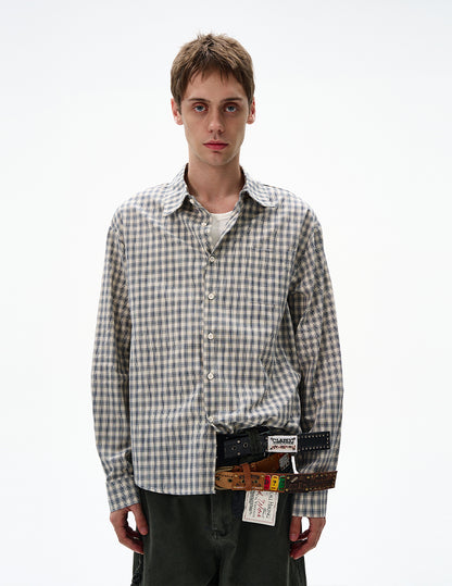 MADWITCH CHECKERED LONG SLEEVE SHIRT #RC86