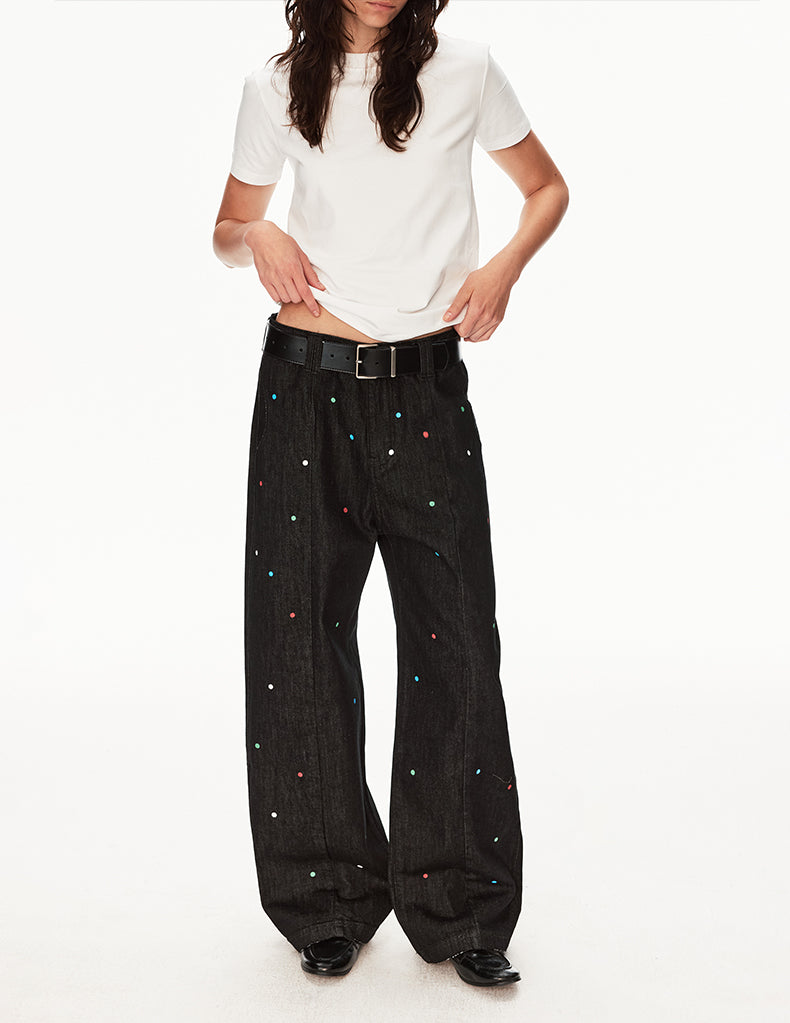 MADWIT POLKA DOT HIGH STREET JEANS #WH0A130