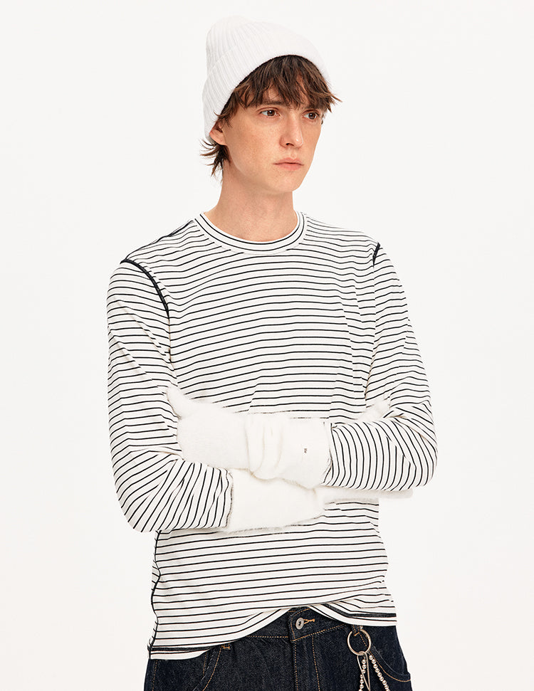 MADWITCH COLORBLOCK TENCEL STRIPE TEE #TC108