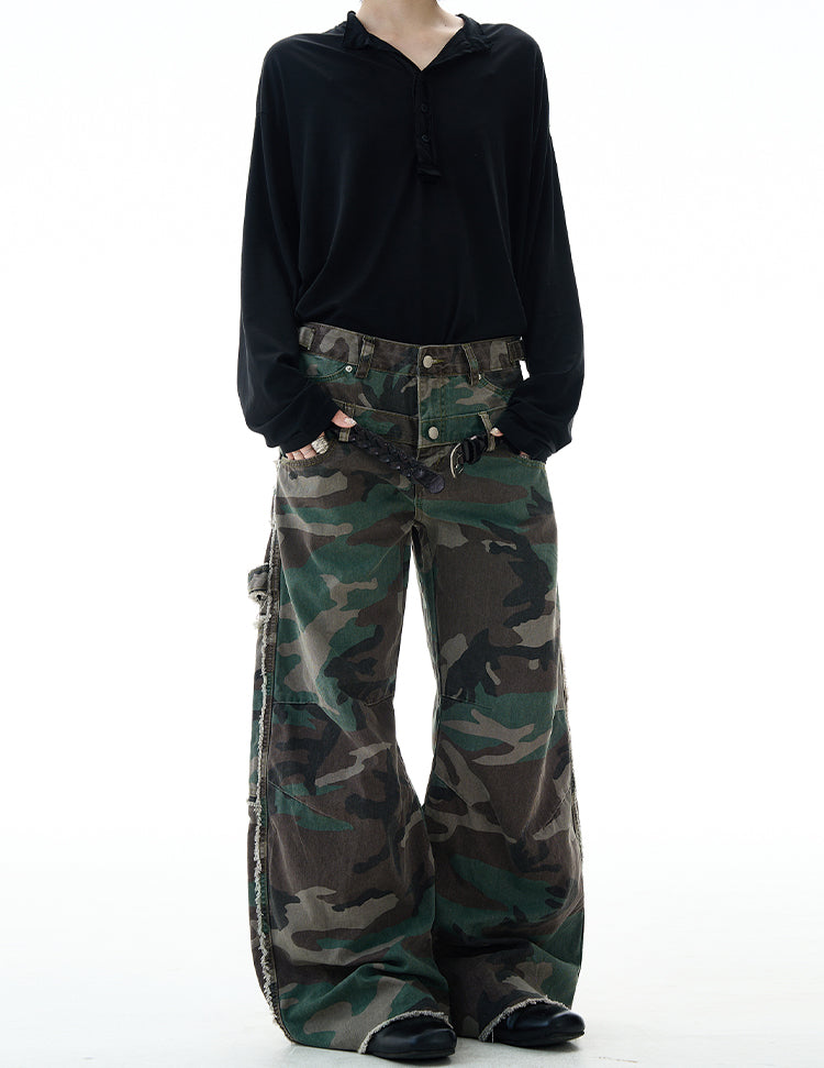 MADWITCH DESIGN CAMO CARGO PANTS #G6841