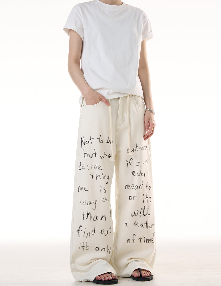 MADWITCH LETTER GRAFFITI JEANS #WHOA101
