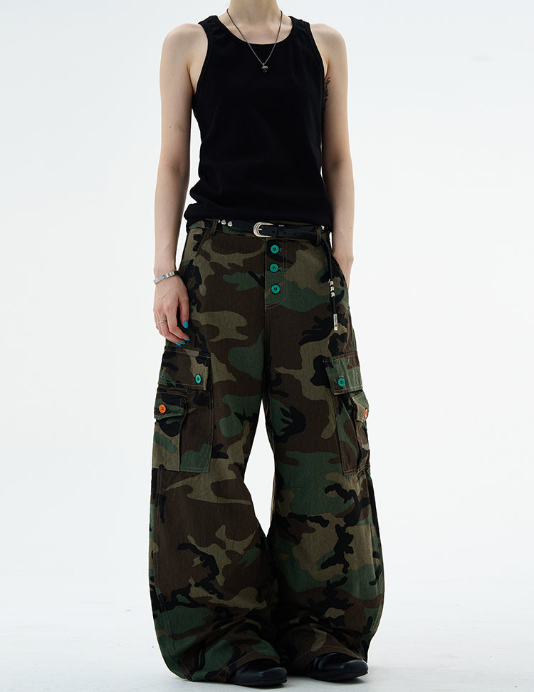MADWITCH CAMO UTILITY CARGO PANTS #H5774