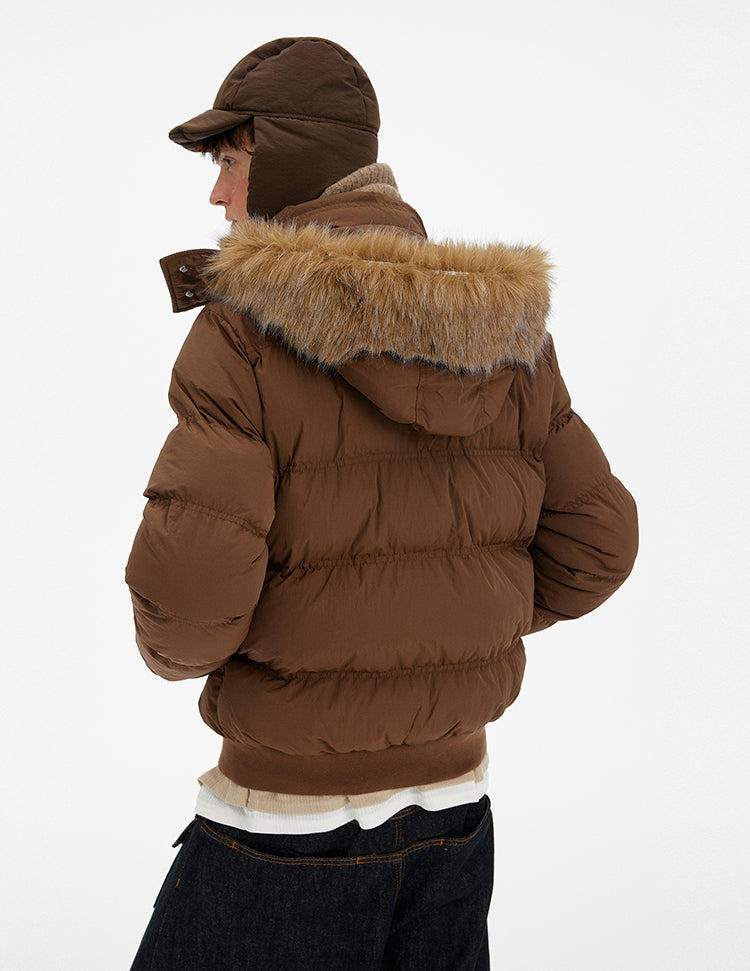 MADWITCH HOODED FUR COLLAR PUFFER JACKET #MF8602