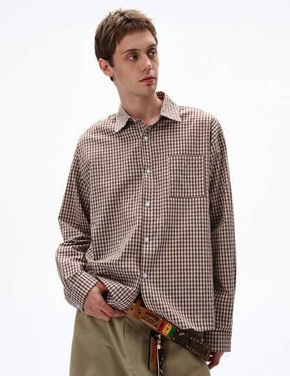 MADWITCH UNISEX VINTAGE PLAID LONG SHIRT #CR6215