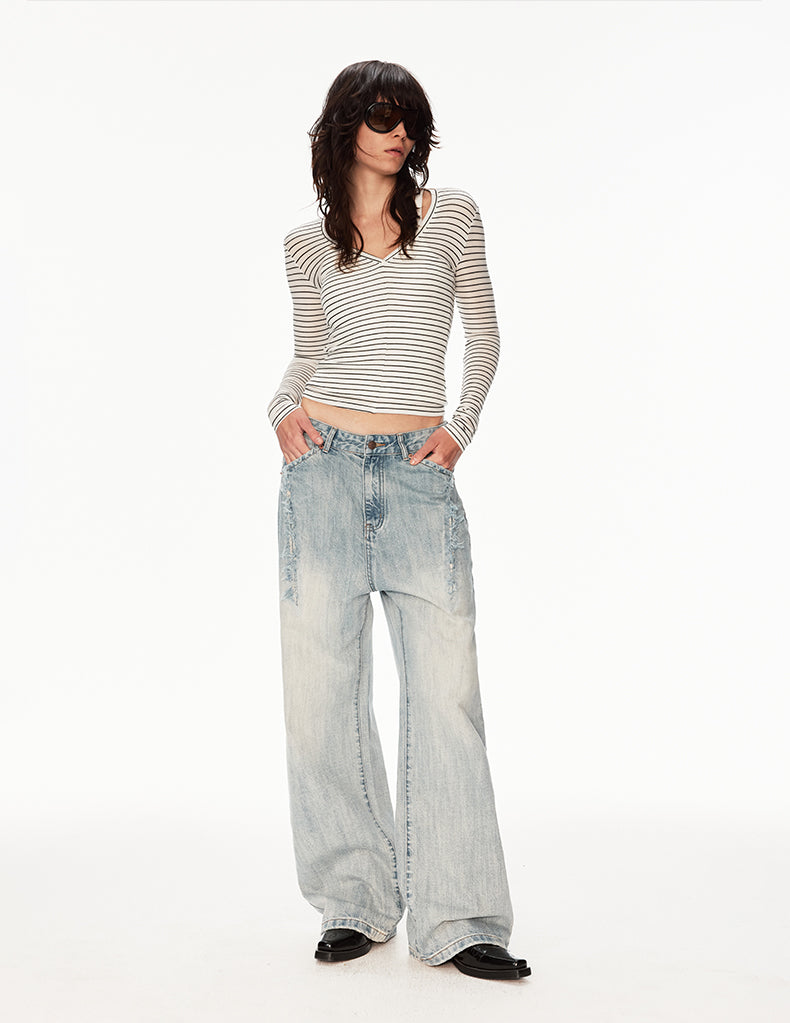 MADWIT FADED VINTAGE JEANS #WH0A126