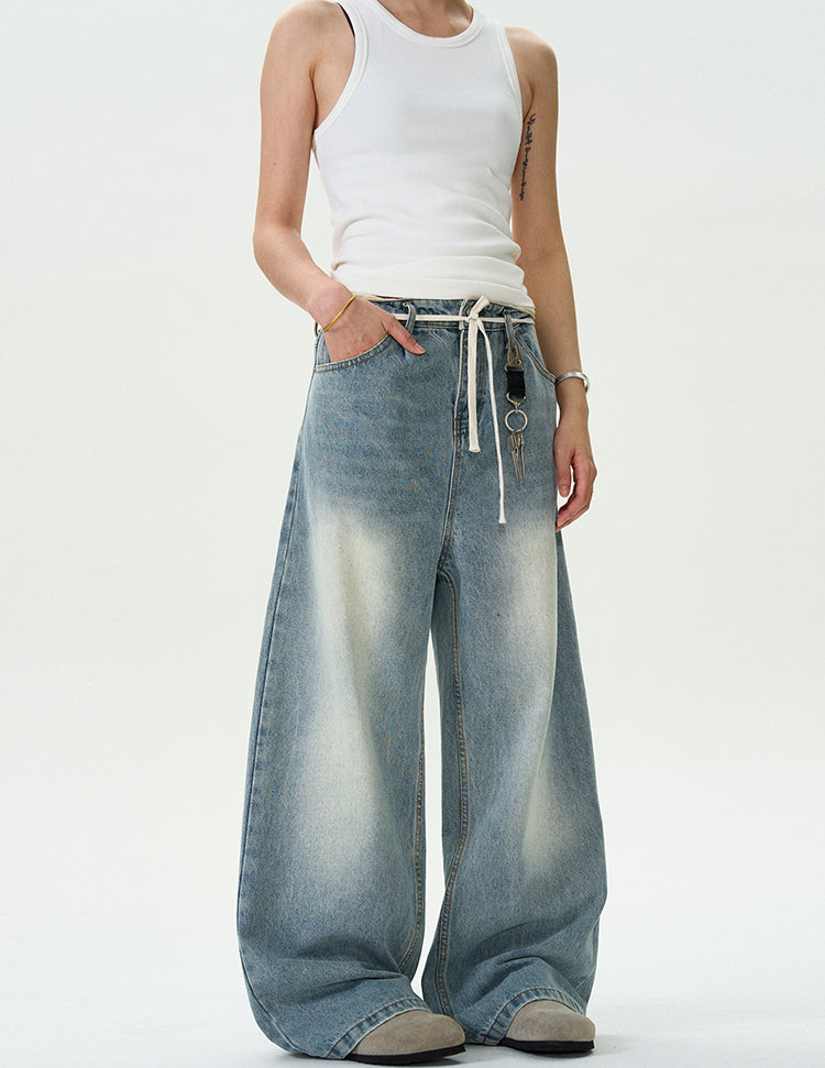 MADWITCH AMERICAN WASHED BAGGY DENIM PANTS #G6623