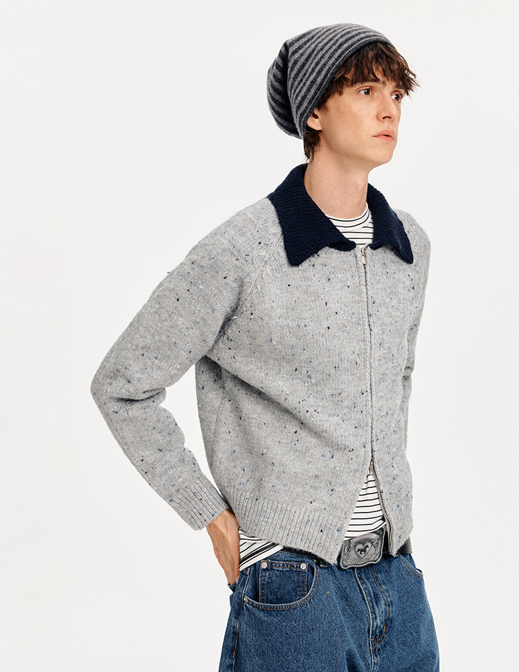 MADWITCH COLORBLOCK NOTCHED KNIT SWEATER #MYC010