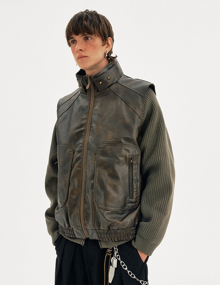 MADWITCH DECON LEATHER VEST #MJ04