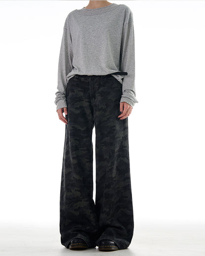MADWITCH WASHED CAMO CASUAL PANTS #L844