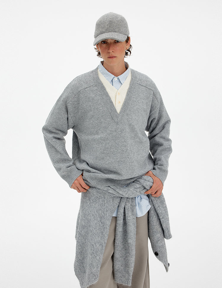 MADWITCH RETRO LAYERED V-NECK SWEATER #68930