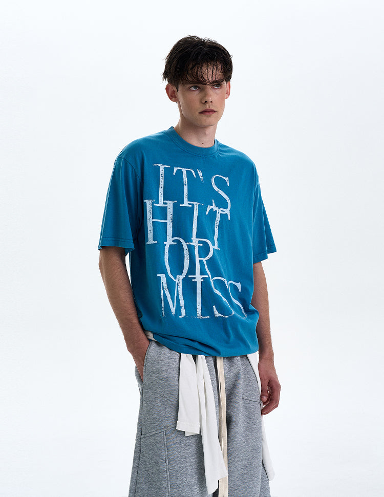 MADWITCH ROUND NECK LETTER PRINT T-SHIRT #27297