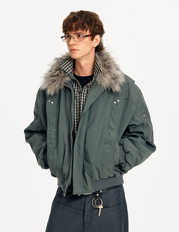 MADWITCH PATCHWORK FUR WORKWEAR JACKET #990260