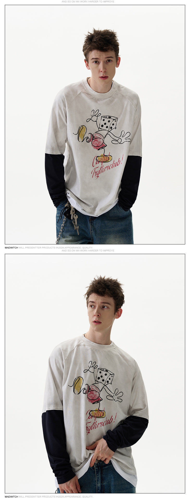 MADWITCH FUNNY PRINT LONG SLEEVE #27257