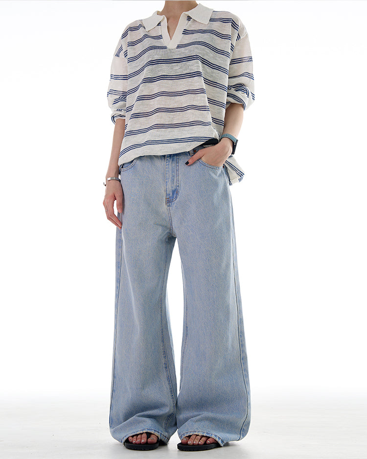 MADWITCH CLASSIC WASHED FLARE DENIM PANTS #CK3506