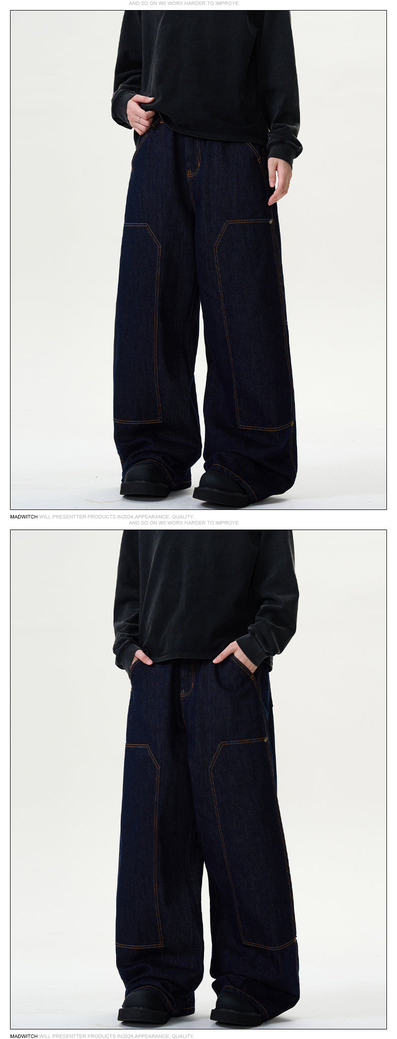 MADWITCH LOOSE WIDE-LEG JEANS #L357