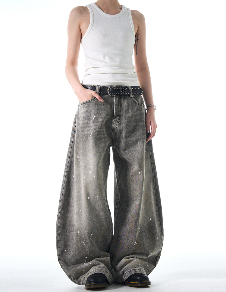 MADWITCH WIDE-LEG BEND-KNIFE JEANS #FX066