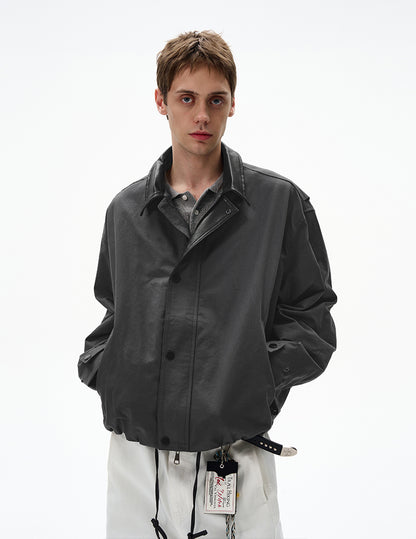 MADWITCH LEATHER-TRIMMED CASUAL TOP #M1005