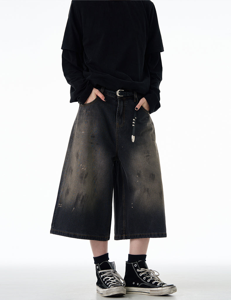 MADWITCH VINTAGE CROPPED DENIM JEANS #CK9596D