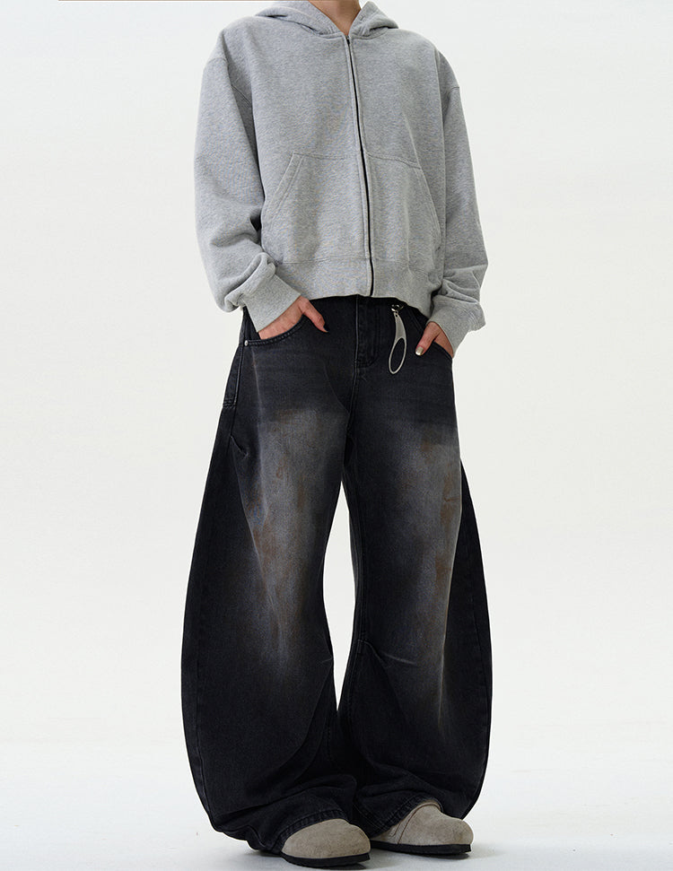MADWITCH DIRTY SPRAY WIDE-LEG DENIM JEANS #CK9373