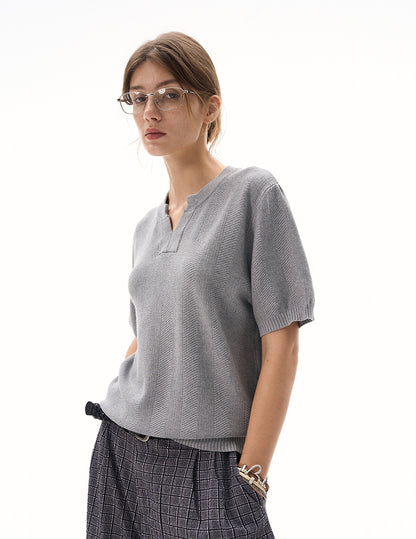 MADWITCH CLEAN FIT KNIT T-SHIRT #M6113