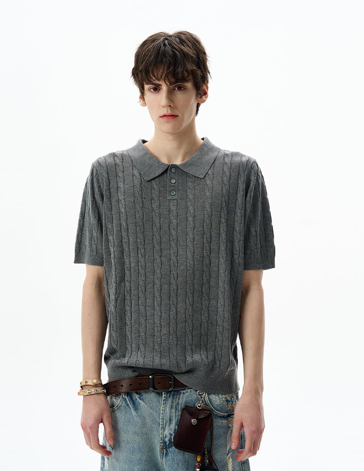MADWITCH POLO KNIT TEE #LX010