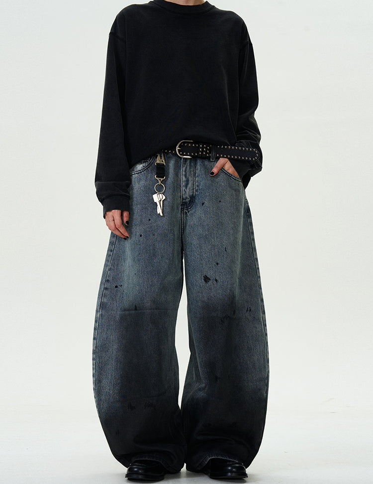 MADWITCH LOOSE FIT WIDE LEG DENIM PANTS #CK5375