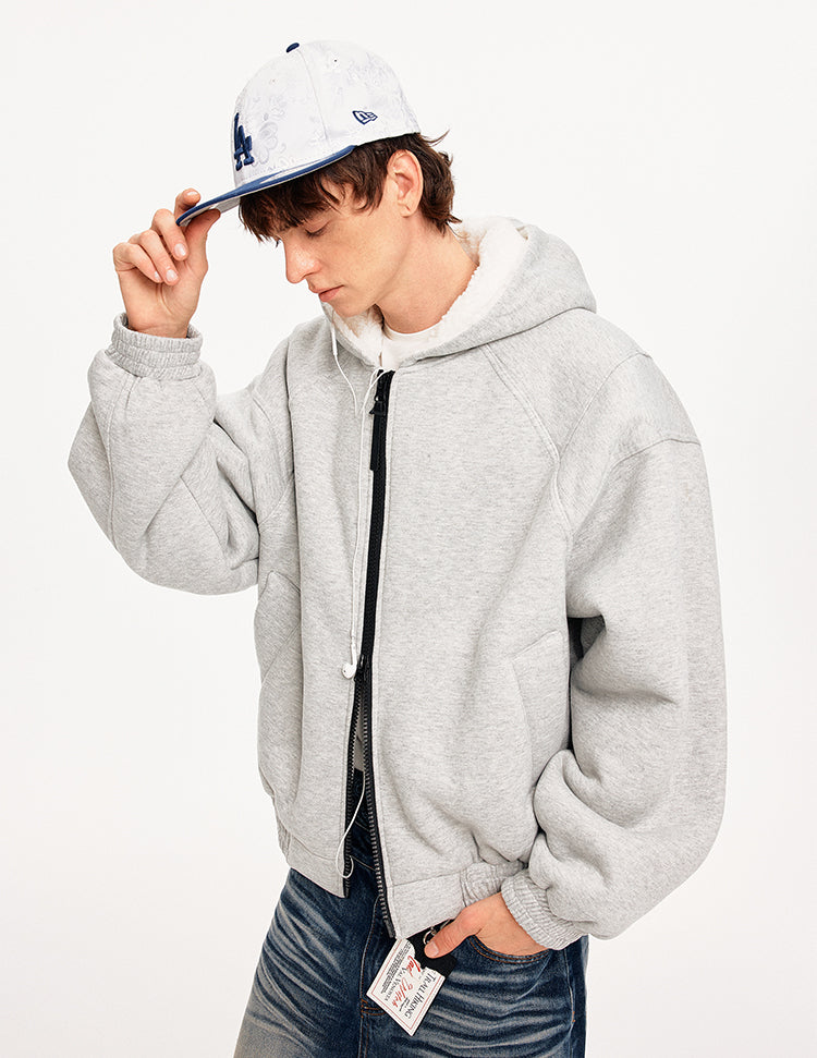 MADWITCH DECONSTRUCTED HOODED FLEECE JACKET #DW1631