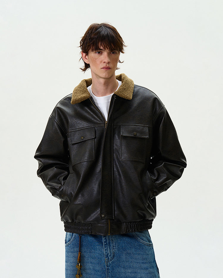 MADWITCH THICKENED PU LEATHER JACKET #G1060