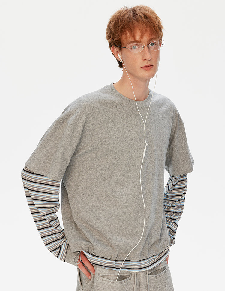 MADWITCH PATCHWORK FAUX LAYER TEE #26008