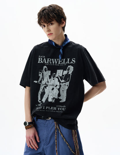 MADWITCH ROCK RETRO TEE #BW25701