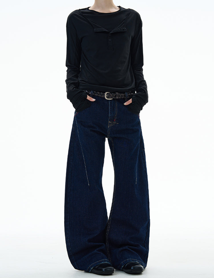 MADWITCH UNISEX CREATIVE WIDE LEG JEANS #G6843