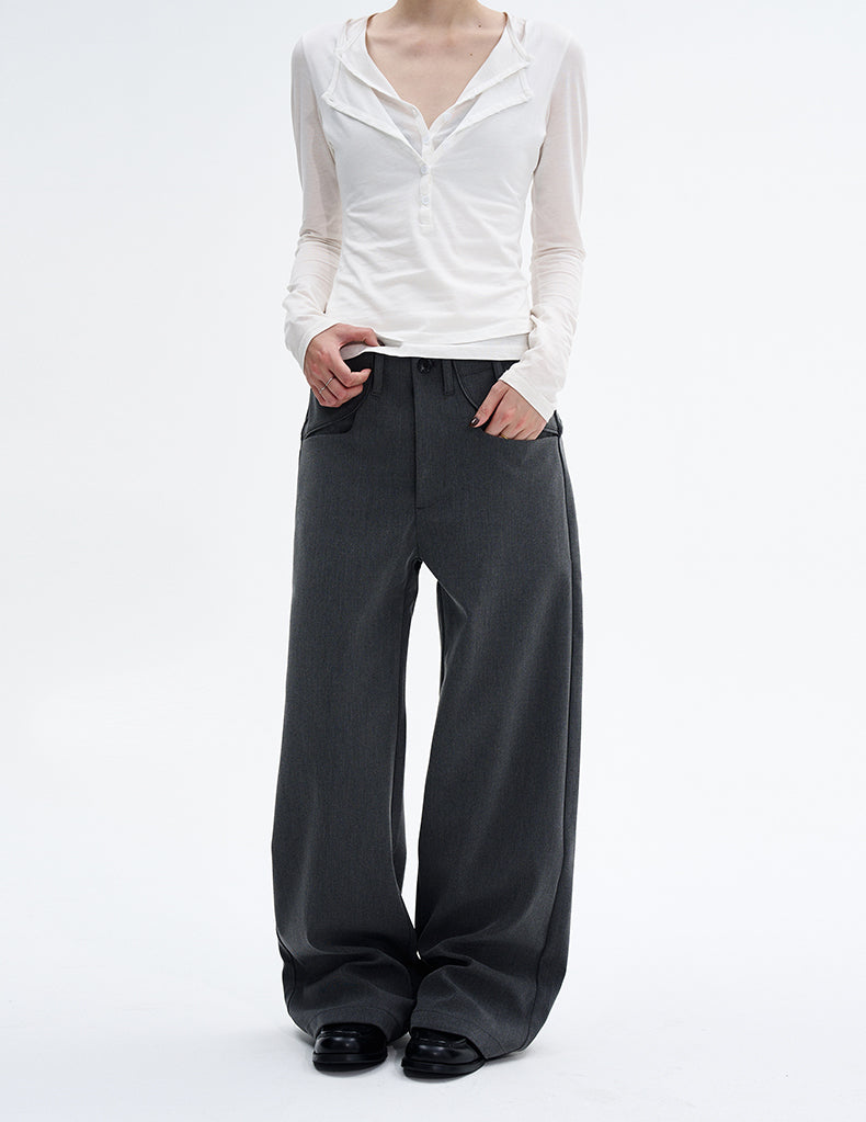 MADWITCH DRAPE STRAIGHT TROUSERS #GPC6895