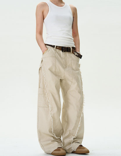 MADWITCH TASSELED CUT-OFF WORK PANTS #CK6612