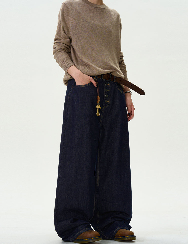 MADWITCH BUTTON-FLY STRAIGHT-LEG JEANS #WHOA094