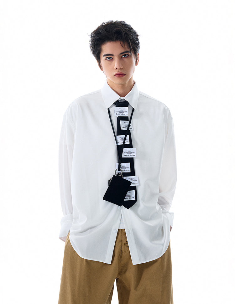 MADWITCH CLEANFIT TURN-DOWN COLLAR WHITE SHIRT #NR3288