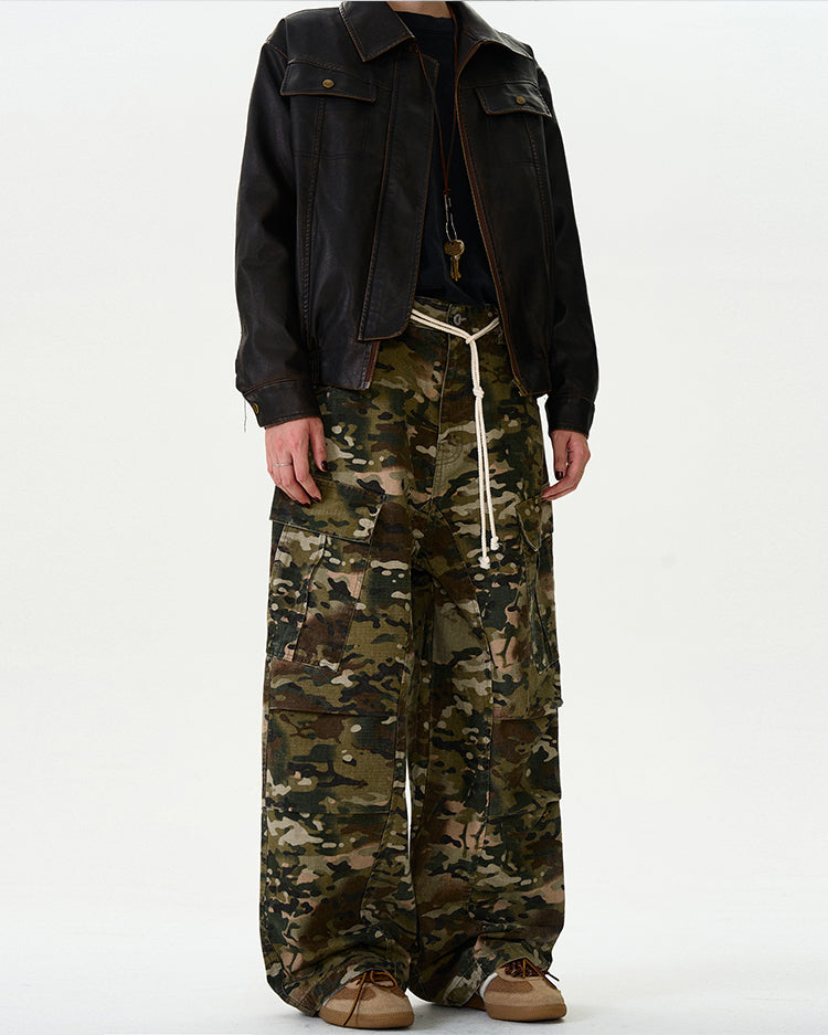 MADWITCH CAMO RUCHED CARGO PANTS #CK6578
